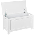 Modern Storage Chest with 2 Safety Hinges and Flip-Top Lid, Storage Trunk for Home, White