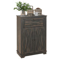 Farmhouse Sideboard Storage Cabinet with Doors and Drawer Dark Brown