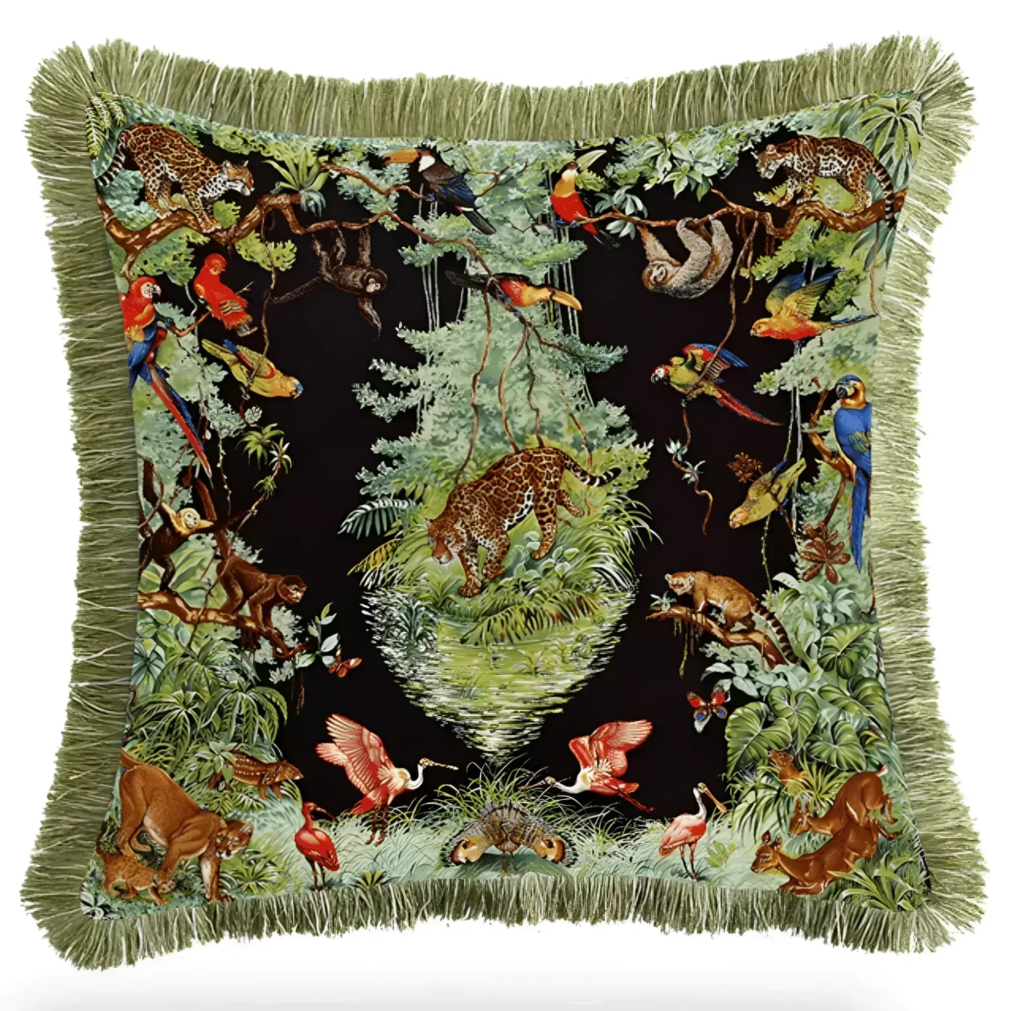Jungle Animals Tiger Throw Pillow Cover