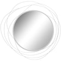 Decor Wall Mirror, Metal Wall Art, 65cm Round Mirror for Living Room, Bedroom, Silver