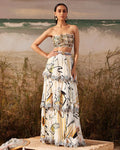 Saun Finn Skein Tiered Bandeau Bustier Skirt Set By KYNAH, Luxury Indian Fashion & Bridal Wear