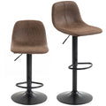 Bar Stools Set of 2, Modern Swivel Barstools, Height Adjustable Breakfast Bar Chairs with Footrest for Kitchen Island and Dining Room, Brown