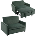 3-in-1 Loveseat Sofa Bed with Pull-Out Sleeper & Clik-Clack, Dark Green Velvet