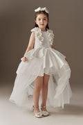 Celestia Taffeta Layered Princess Dress With Floral Headband