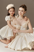 Blossom Taffeta Floral Flared Mom and Me Matching Dresses