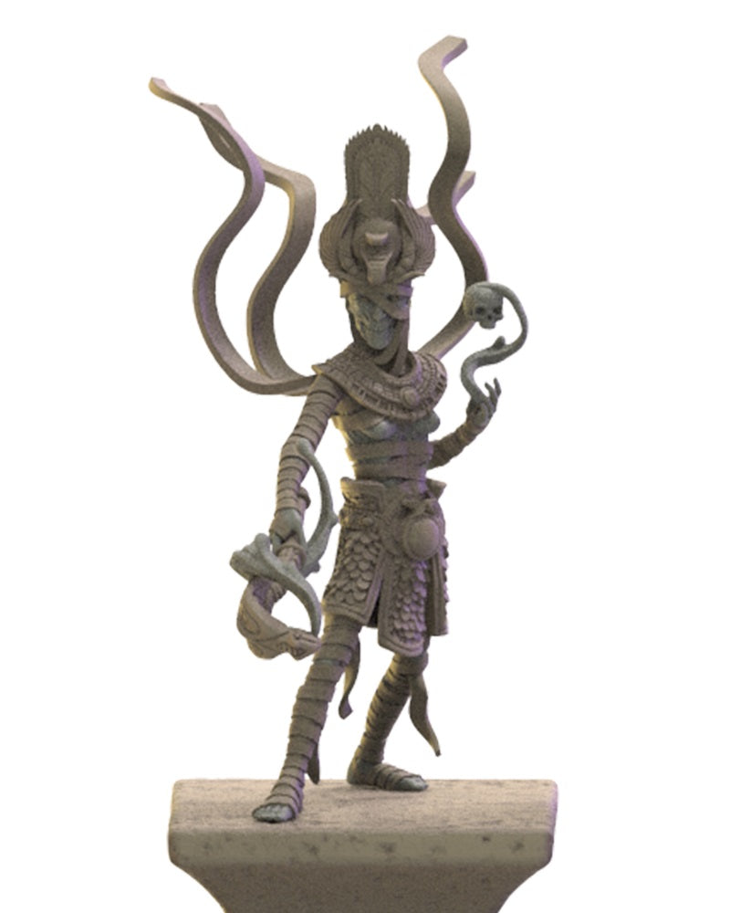 Keket, Necrosorceress On Hamunaptra Columns, Lost Kingdom Miniatures