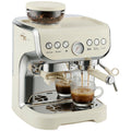 Bean to Cup Espresso Machine with Integrated Grinder & Steam Wand, 15 Bar Pump, 2L Tank, Stainless Steel, Cream White