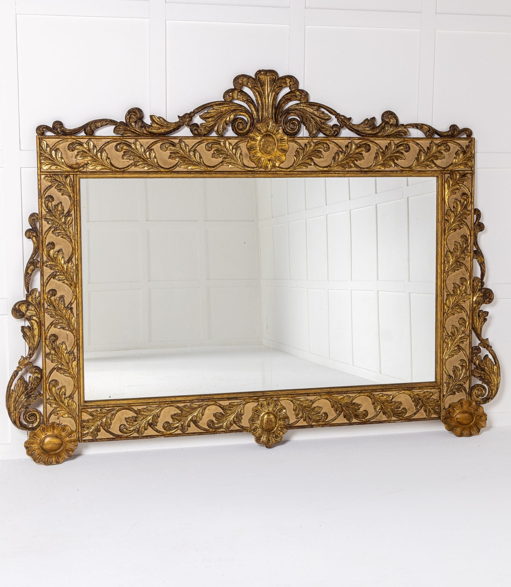 Large 19th Century Italian Giltwood Mirror By Sister Parish Design