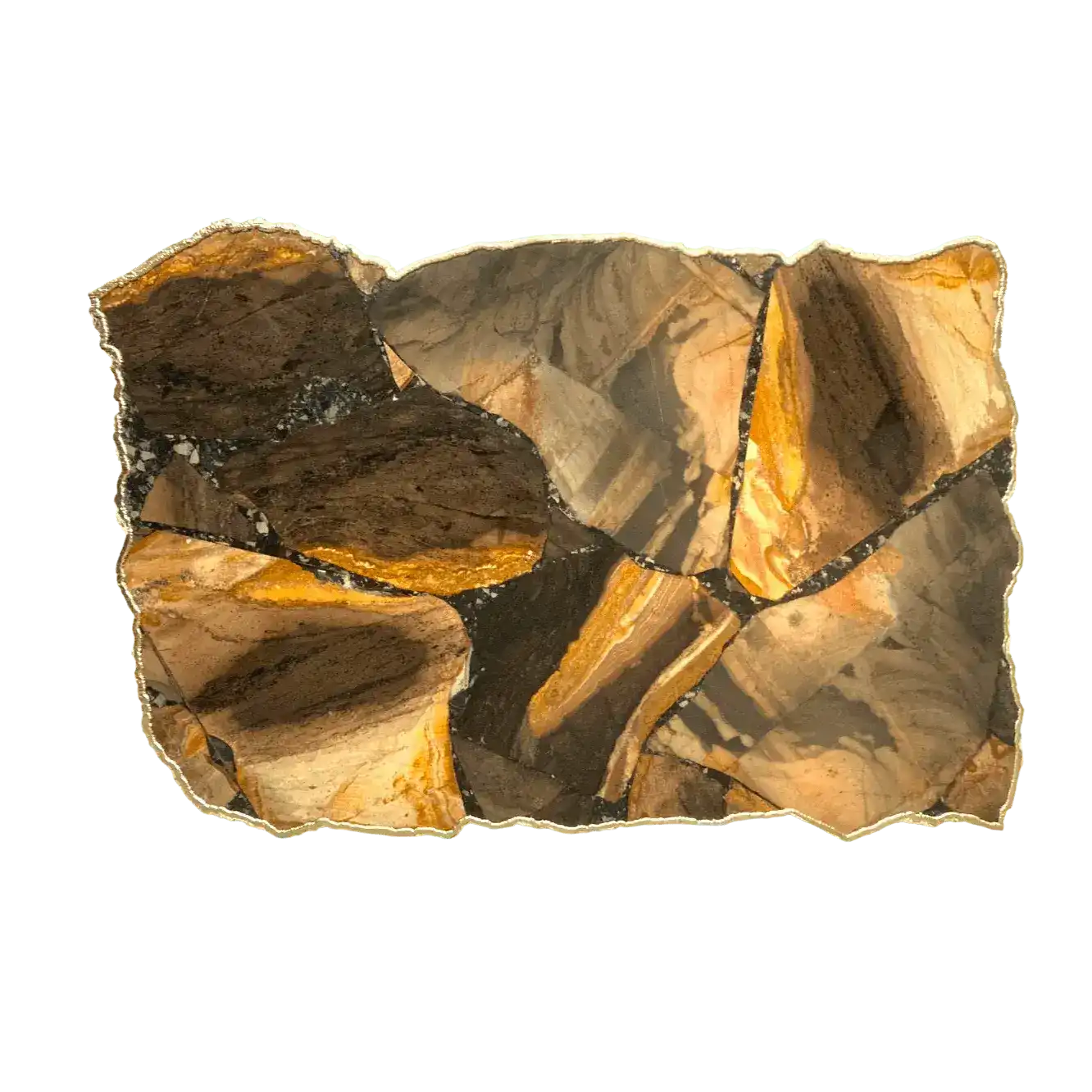 Large Brown Agate Cheese Platter Tray