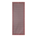 Burgundy and Blue Neck Scarf with Arabesque Motifs