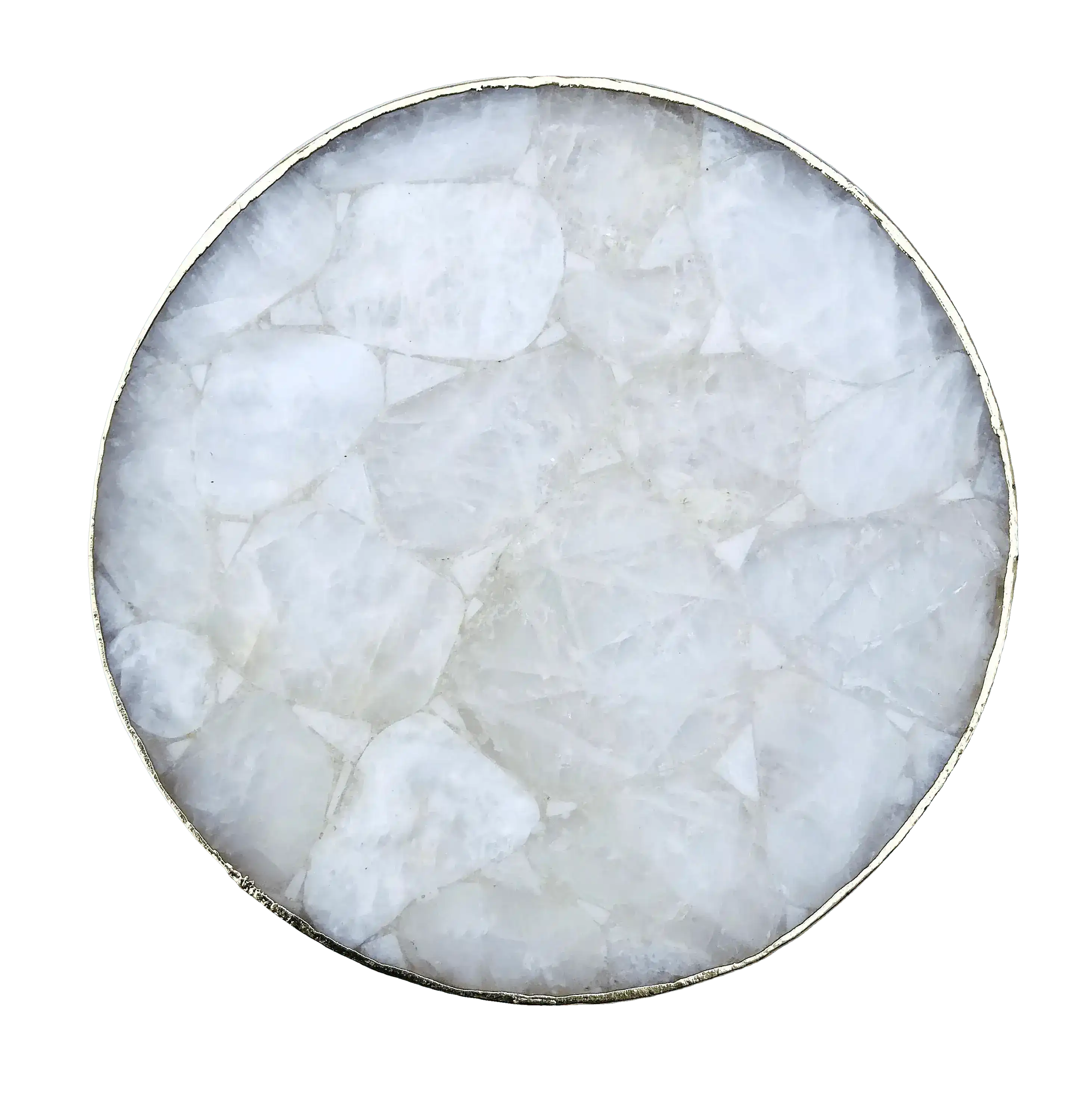 Large Clear Crystal Agate Round Cheese Platter Tray
