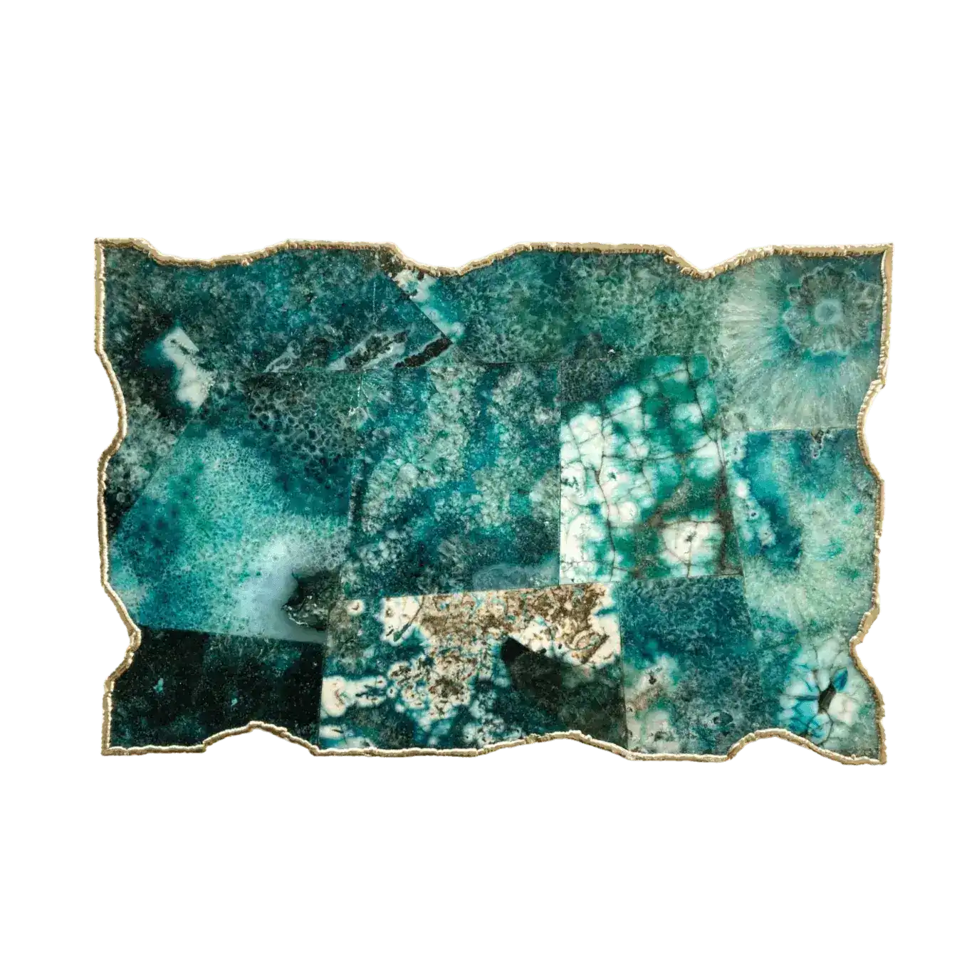 Large Composite Green Agate Cheese Platter Tray