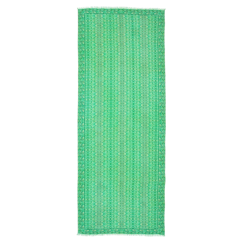 Green Silk and Wool Scarf Ahdar