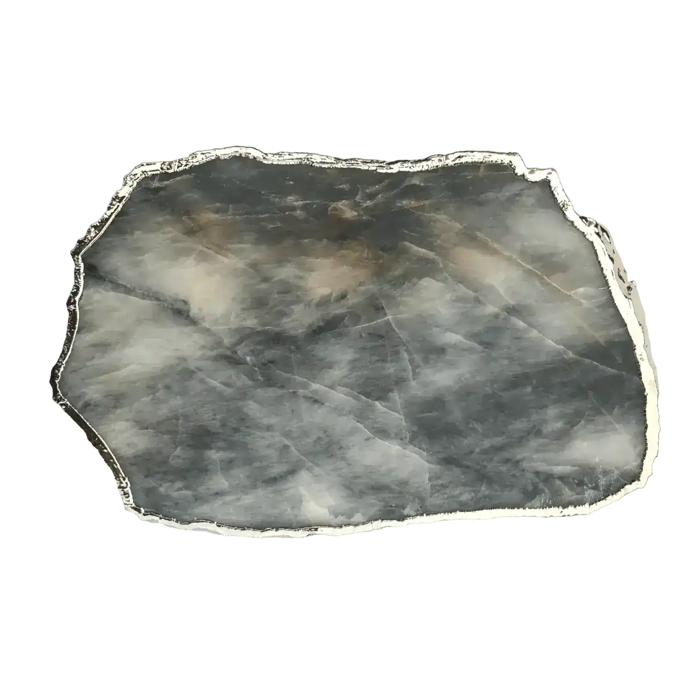 Large Grey Agate Quartz Cheese PlatterTray