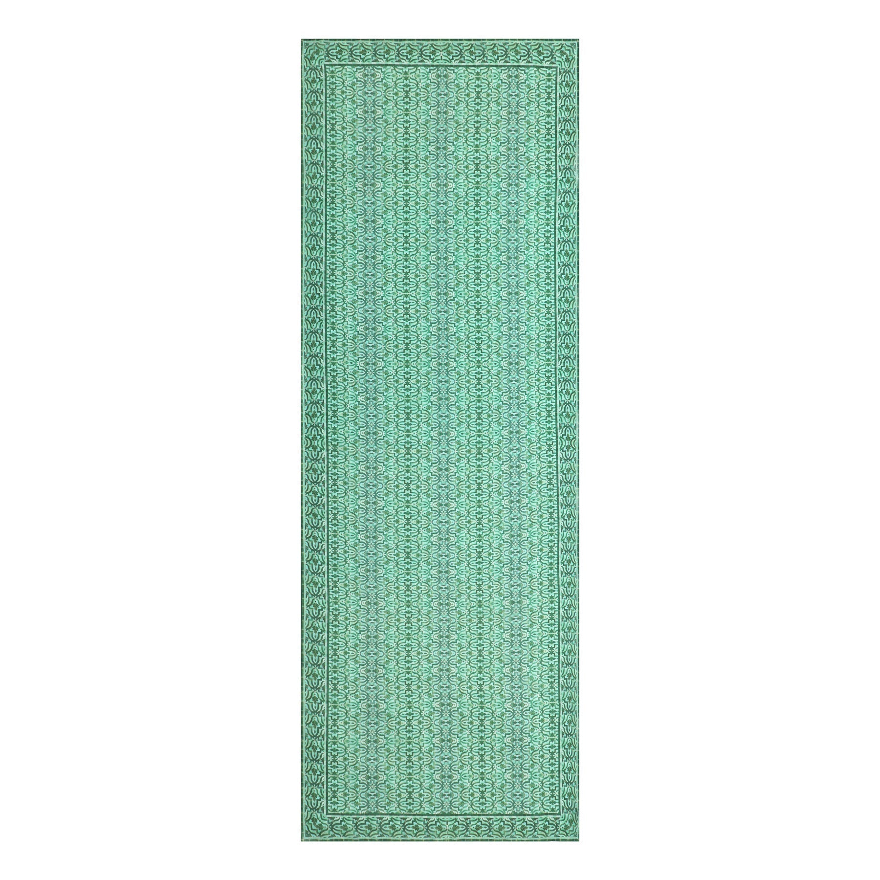 Green Silk Scarf Islamic Tiles