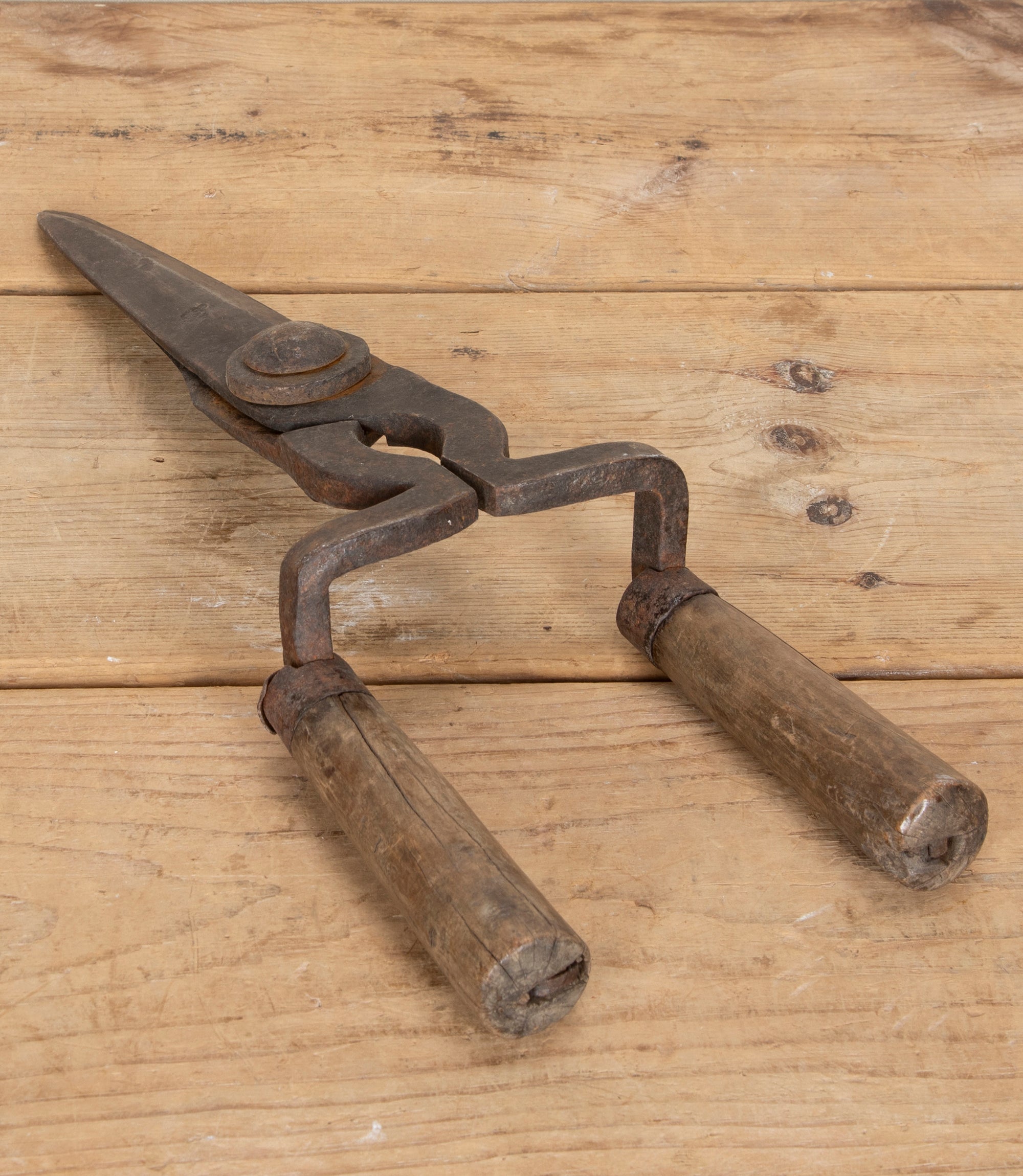 Large Late 19th Century French Wrought Iron Hedge or Topiary Shears By Sister Parish Design
