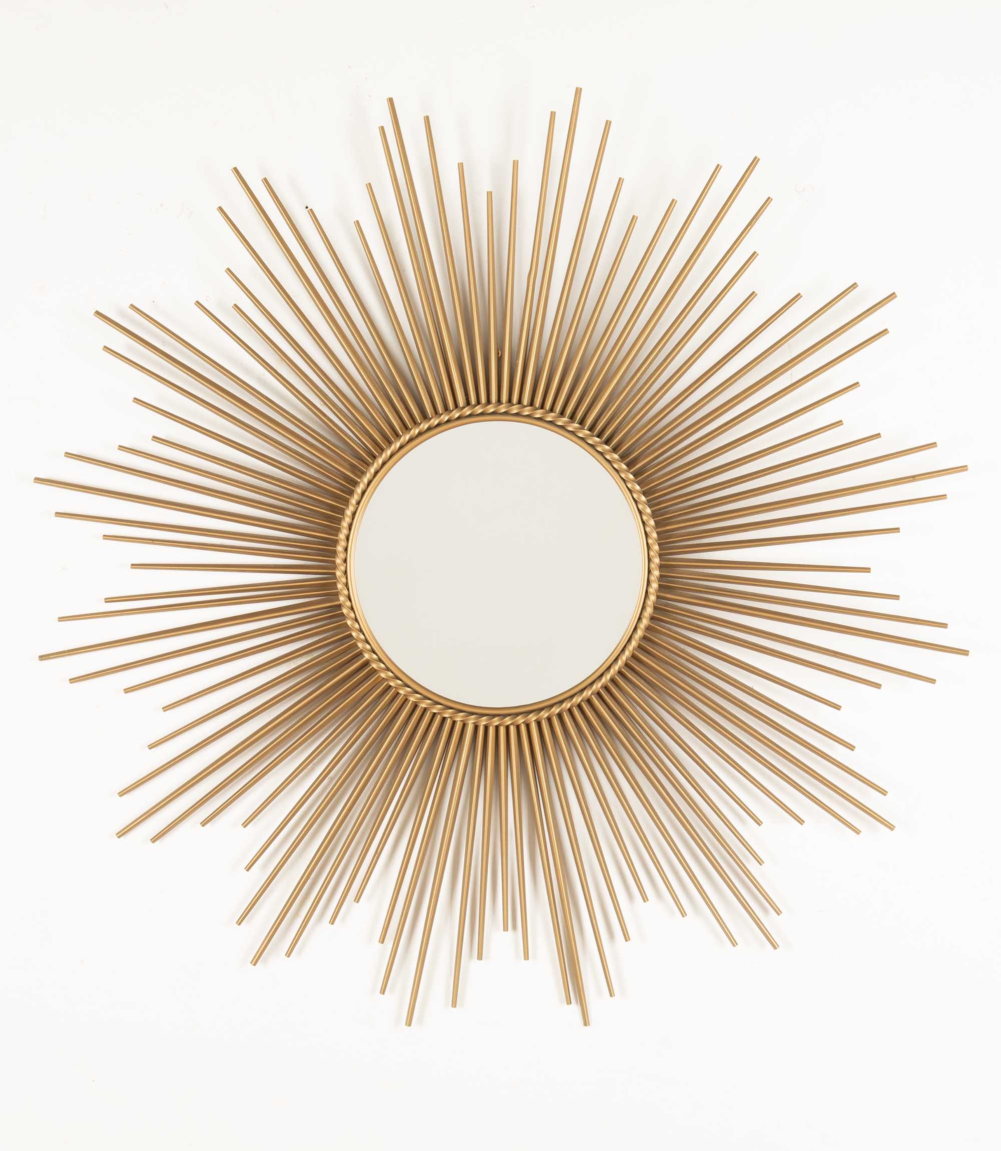 Large Mid-Century French Chaty Vallauris Starburst Mirror By Sister Parish Design