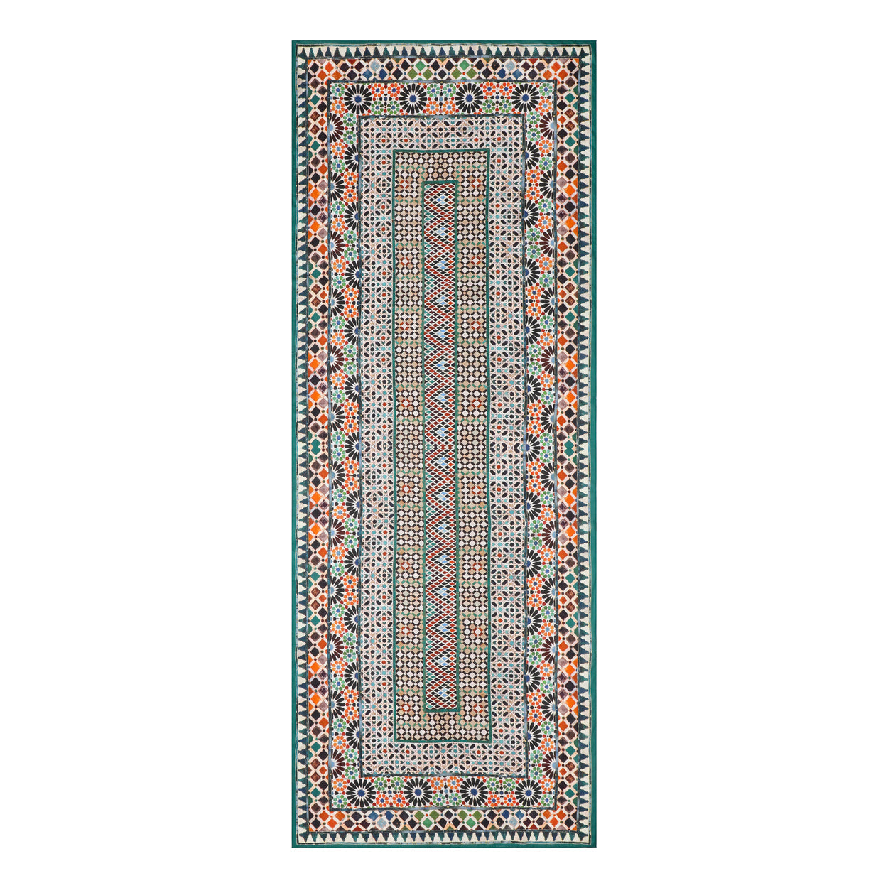 Multicolor Scarf with Islamic Art Mosaic Tile Patterns Mehdya