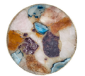 Large Multicolored Round Agate Platter Tray