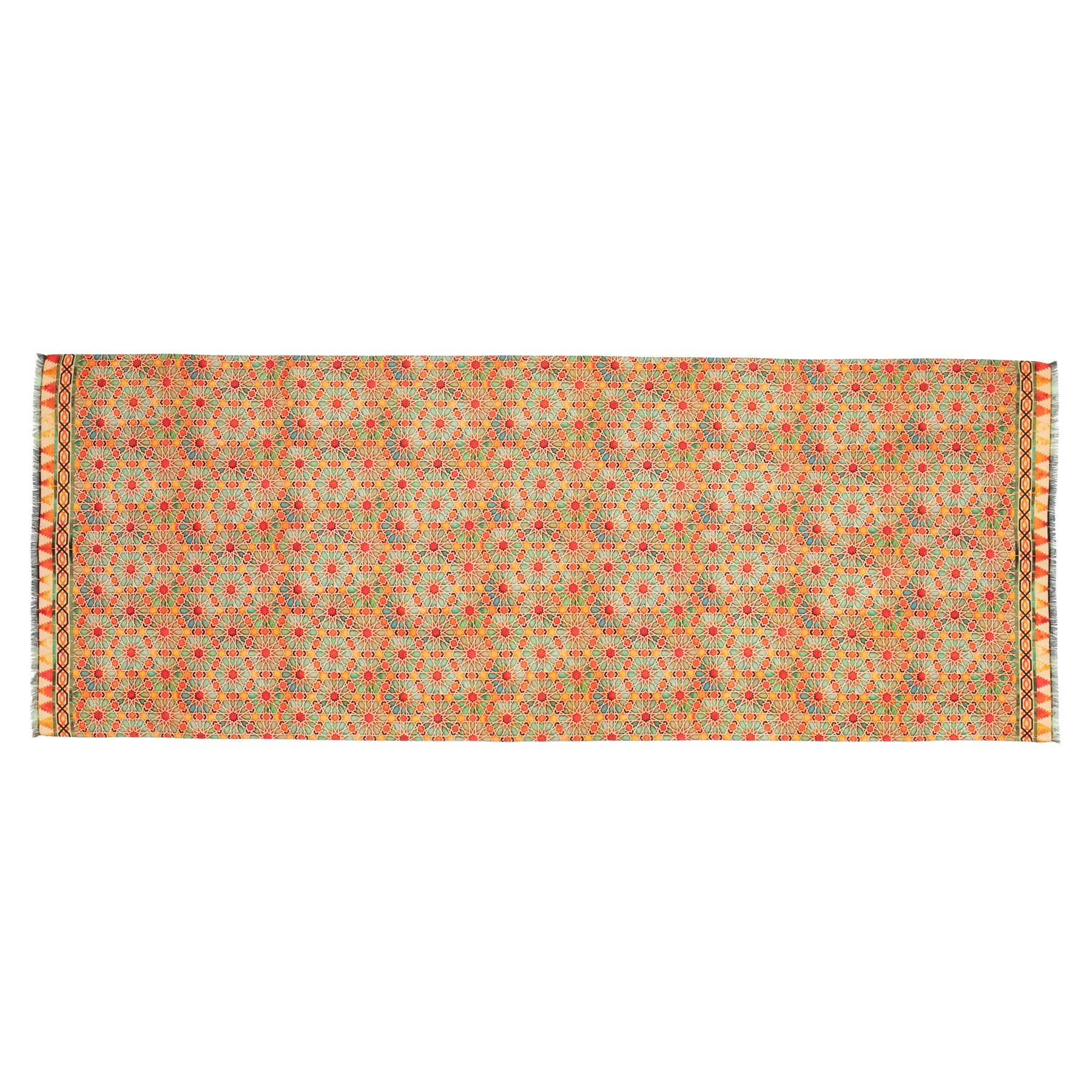 Wool & Silk Islamic Art Inspired Orange Scarf