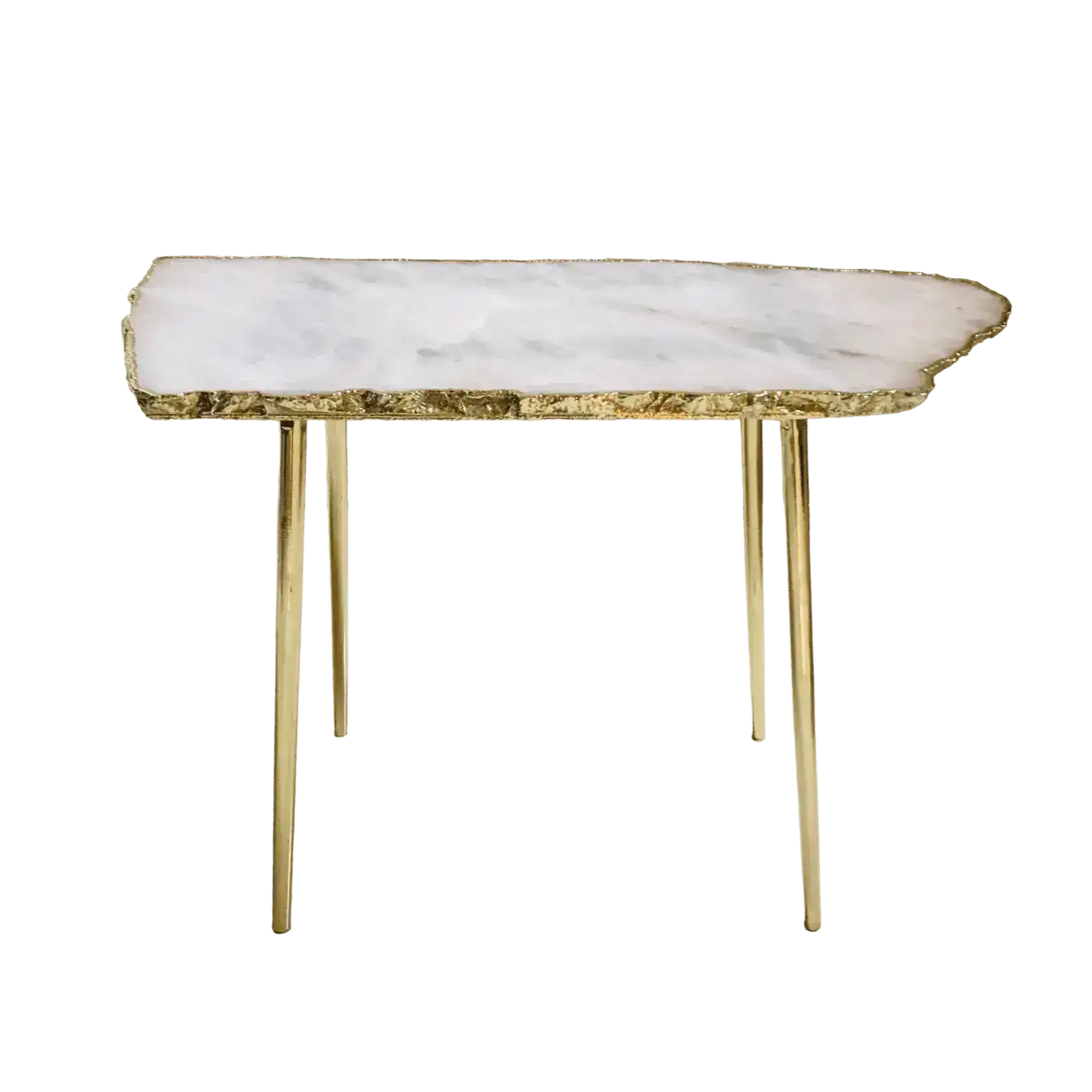 Large Rose Quartz Agate Organic Edge Accent Table