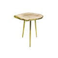 Large Rose Quartz Agate Stone Edged Accent Table
