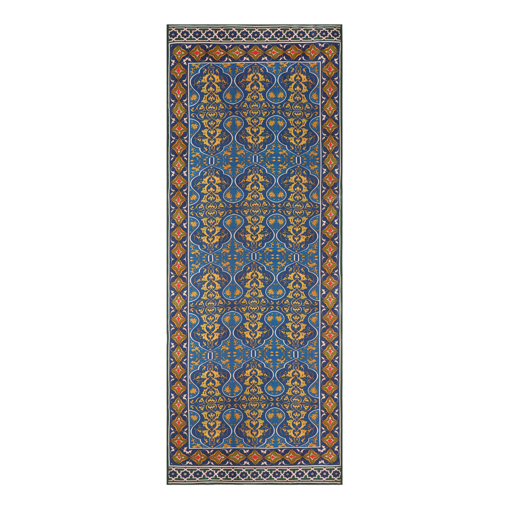 Elegant Blue and Green Scarf with Arabesque Motifs Amiri