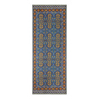 Elegant Blue and Green Scarf with Arabesque Motifs Amiri