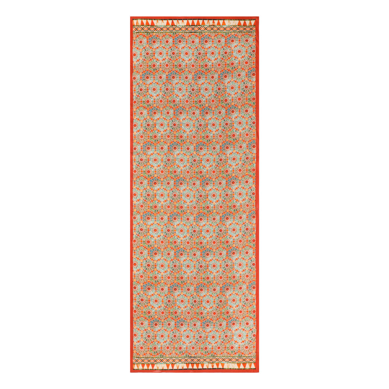 Orange Islamic Art-Inspired Scarf Zellige