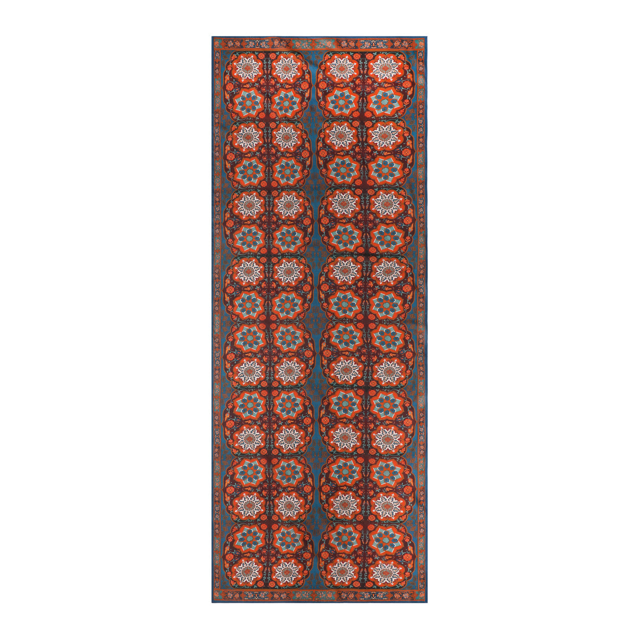 Islamic Art Scarf – Red & Blue Mandala Design, 100% Modal - Bahar