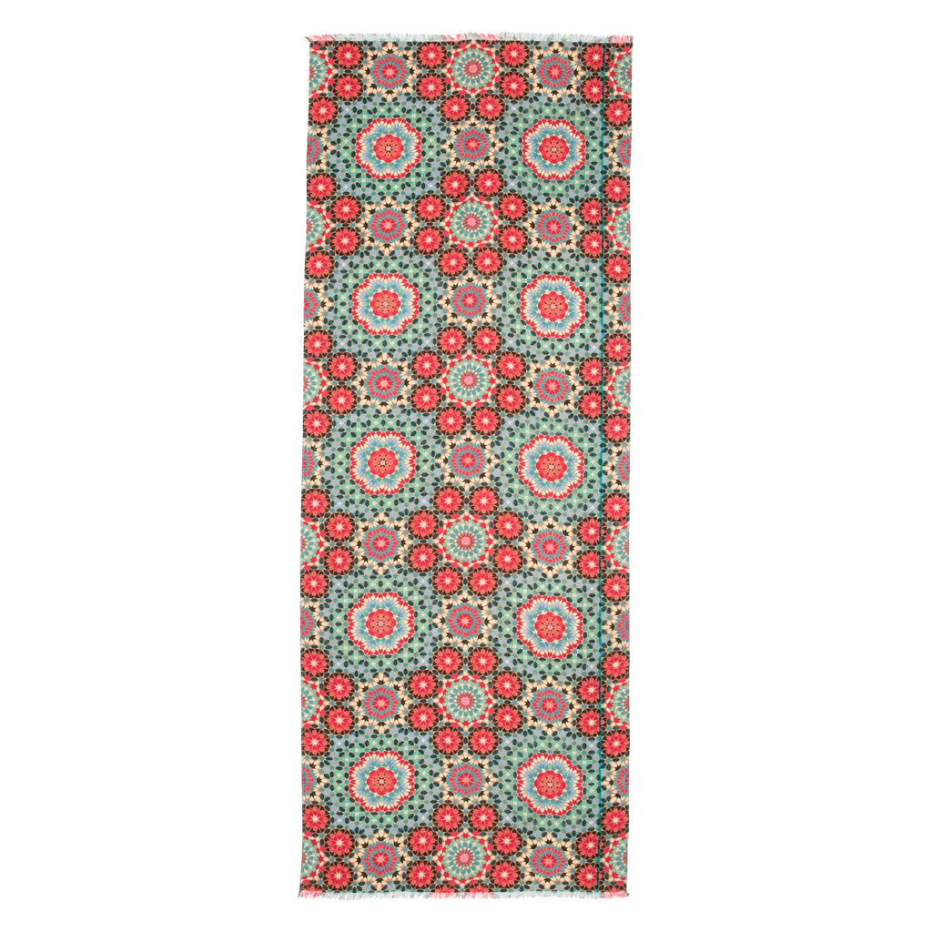 Large Silk and Wool Multicolor Scarf Baraka V1