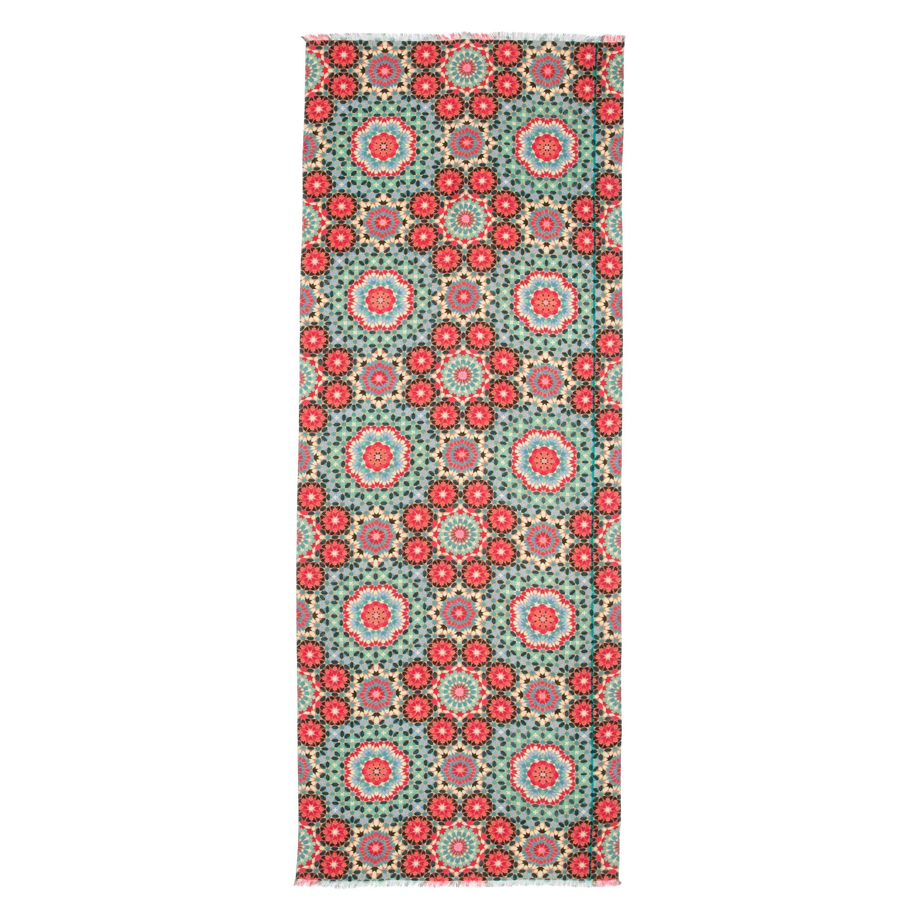 Large Silk and Wool Multicolor Scarf Baraka V1
