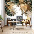 Large Tropical Brown and Green Palm Leaves Wall Mural