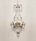 Late 19th Century Italian Tole, Glass and Rock Crystal Chandelier By Sister Parish Design