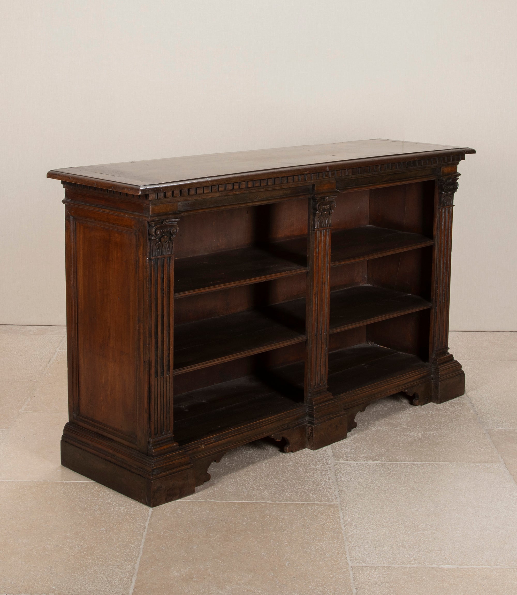 Late 19th Century Italian Walnut Bookcase By Sister Parish Design