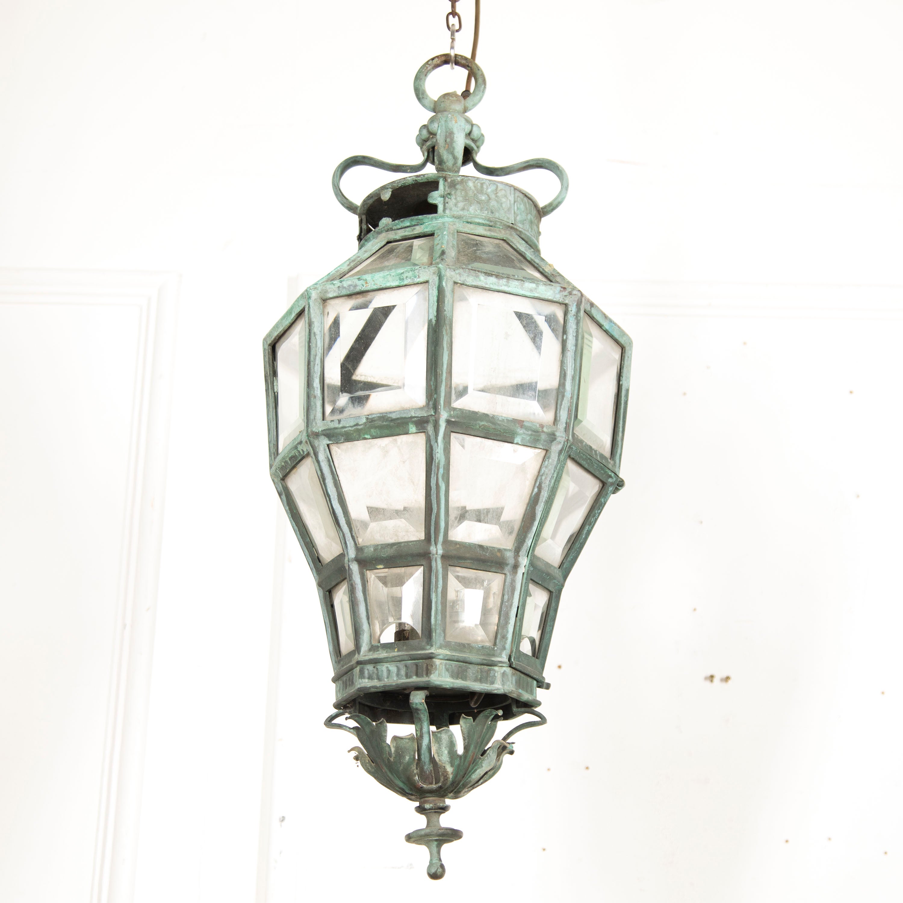 Late 19th Century Octagonal Bronze Lantern By Sister Parish Design