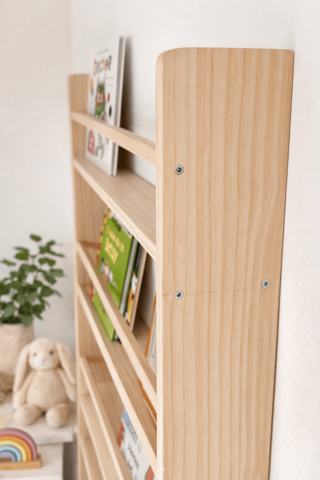 Librería montessori Lisa de madera maciza con 4 baldas
