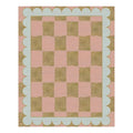 Leaf Checker Scallop Pastel Hand Tufted Rug