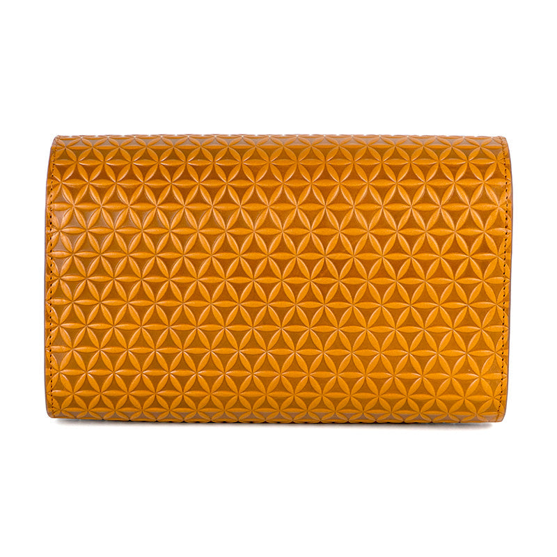 Brown Small Shoulder Bag with Geometric Pattern