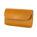 Brown Small Shoulder Bag with Geometric Pattern