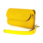 Small Leather Clutch Bag Yellow Bayarcal