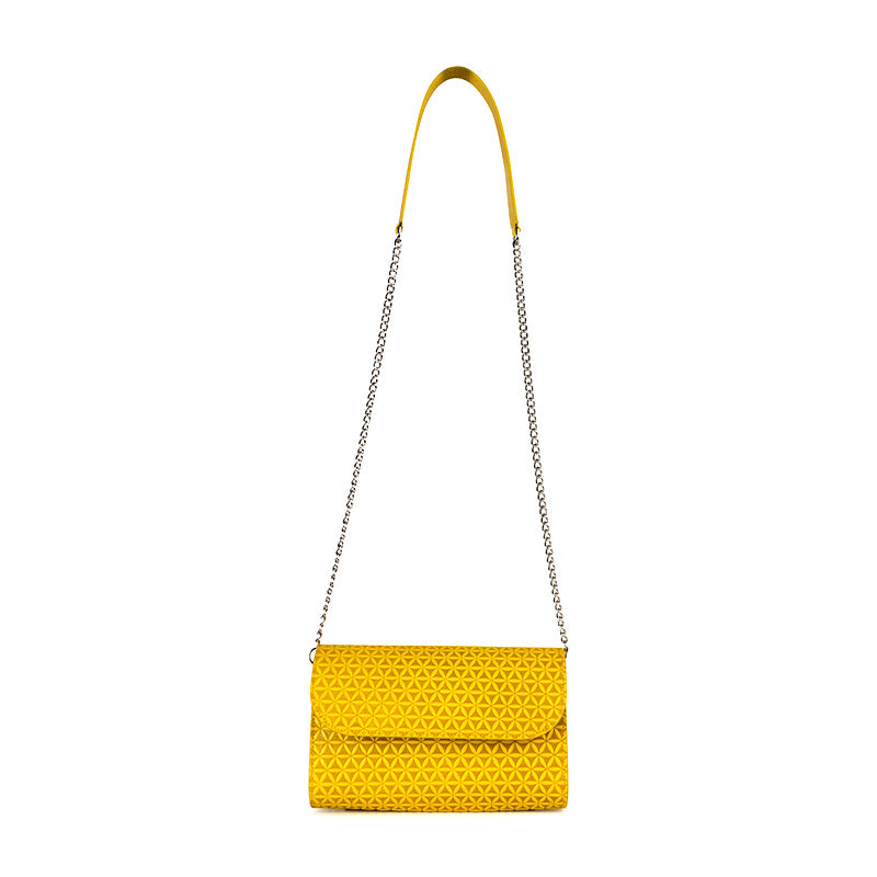 Small Leather Clutch Bag Yellow Bayarcal