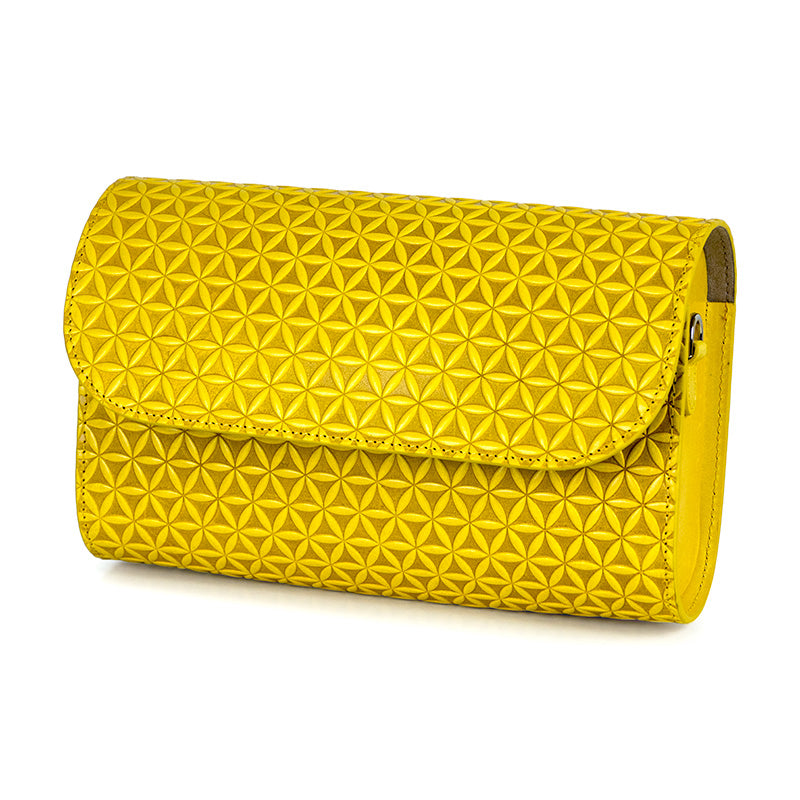 Small Leather Clutch Bag Yellow Bayarcal