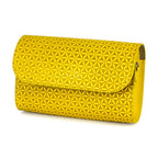 Small Leather Clutch Bag Yellow Bayarcal