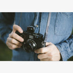 Tokyo #104 - Black & black leather camera strap