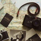 Tokyo #102 - Brown & Red leather camera strap