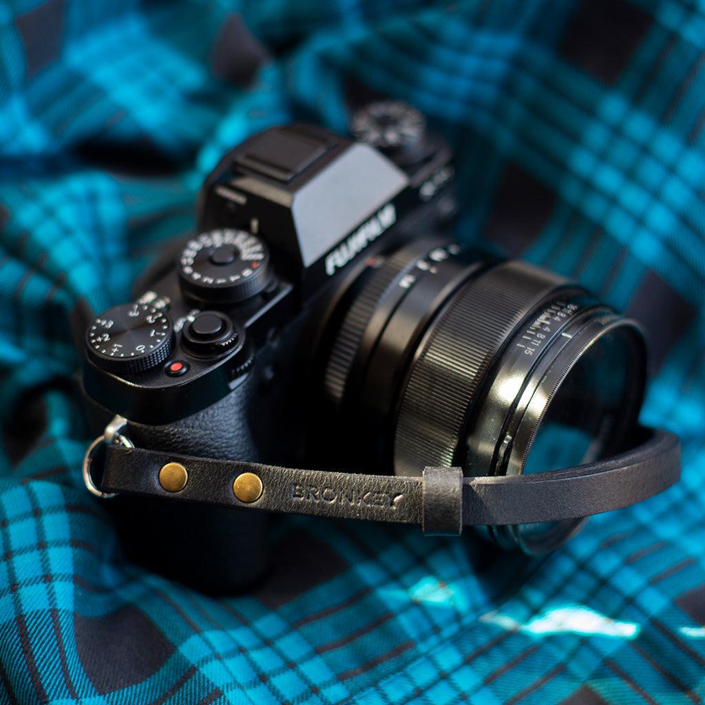 Berlin #201 - Black Leather camera strap