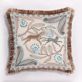 Leopard and Monkey Velvet Throw Pillow Cover with Fringes