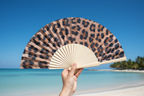 Leopard Print 23cm fan