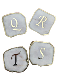 Lettered White Agate Coasters - Set of 4